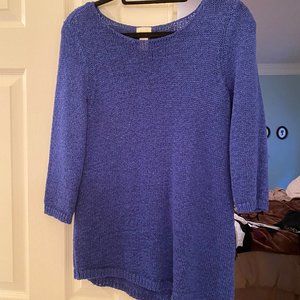 Blue Chico's asymmetric warm sweater